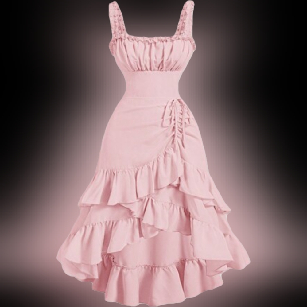 SHEIN Pink High-Low Halter Sundress